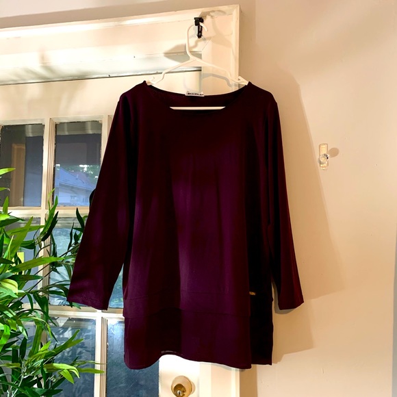 Calvin Klein 3/4 sleeve tunic like top - Picture 1 of 5